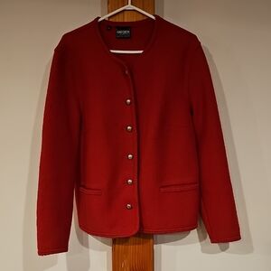 Ladies GEIGER TYROL Boiled Wool Red Blazer with Gold Buttons